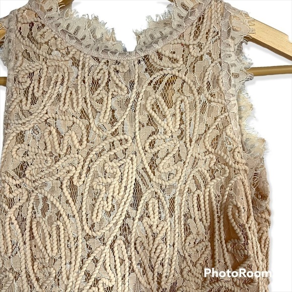 4 for $40 SALE!Luxxel Lace Bodice Fit & Flare Mini Dress, Blushed Taupe, Size S - Picture 4 of 7